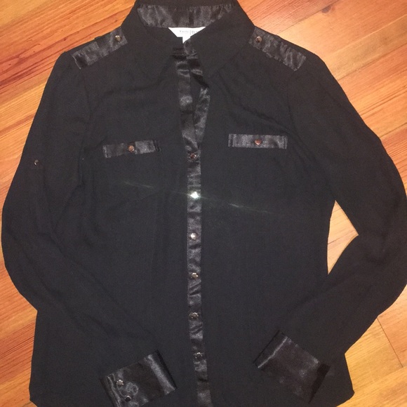 White House Black Market Black Blouse